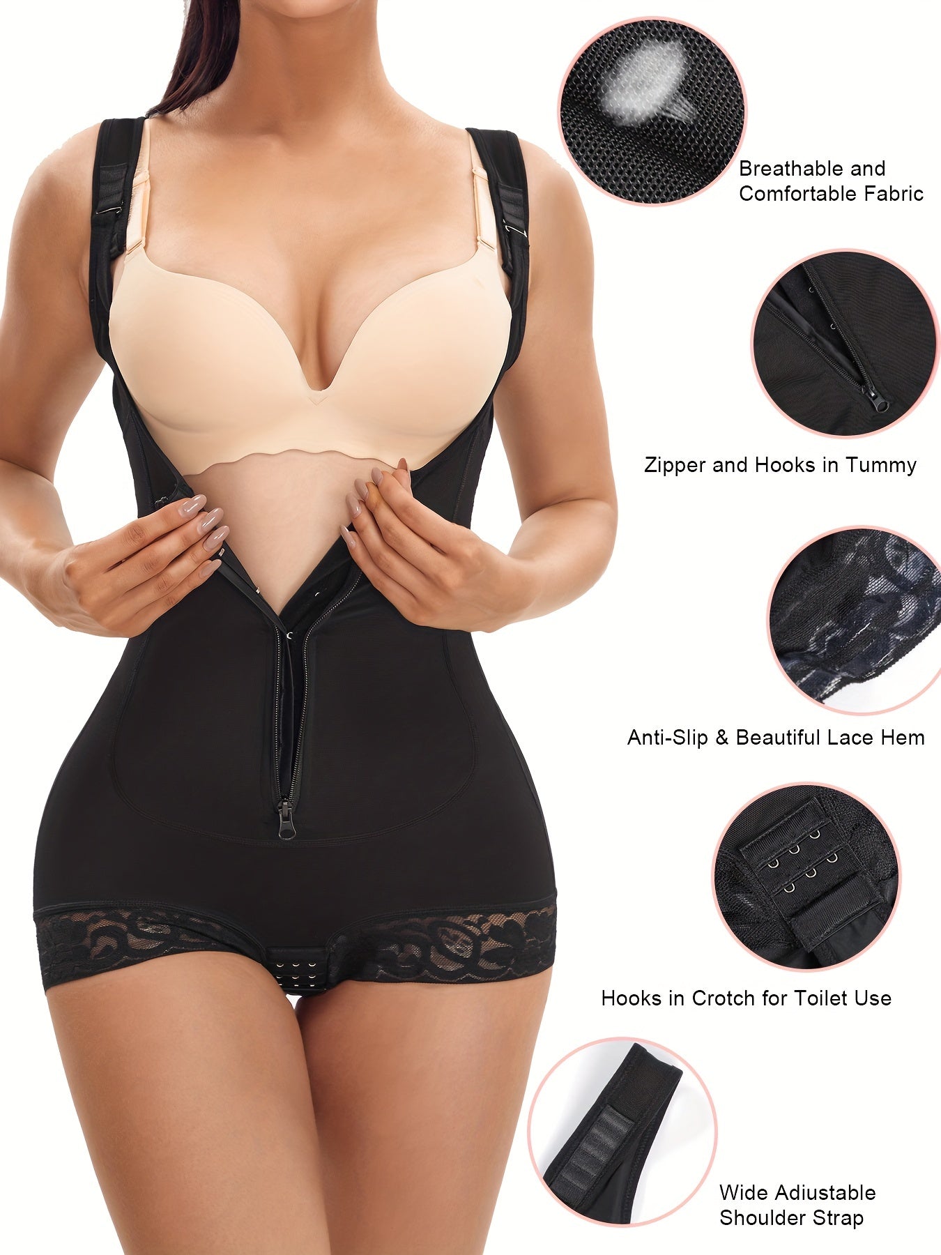 Lace Shaping Romper Tummy Control Butt Lifting Body Shaper