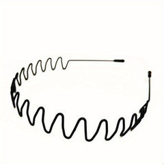 Metal Hair Band For Men Unisex Wavy Spring Headband