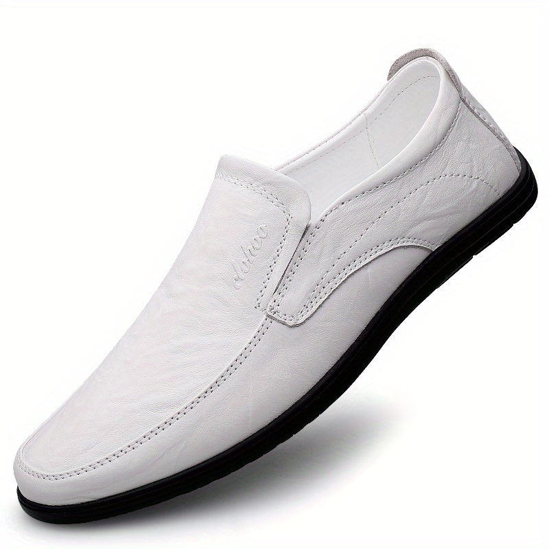 Men's Embossed Letter Loafer Shoes Non-slip Slip On Dress Shoes