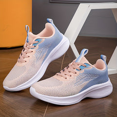 Soft Thick Bottom Mesh Breathable Woven Shoes Lightweight Sneakers