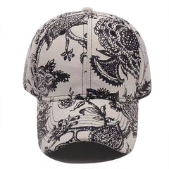 Vintage Print Baseball Cap Cotton Adjustable Sunscreen Sports Hat