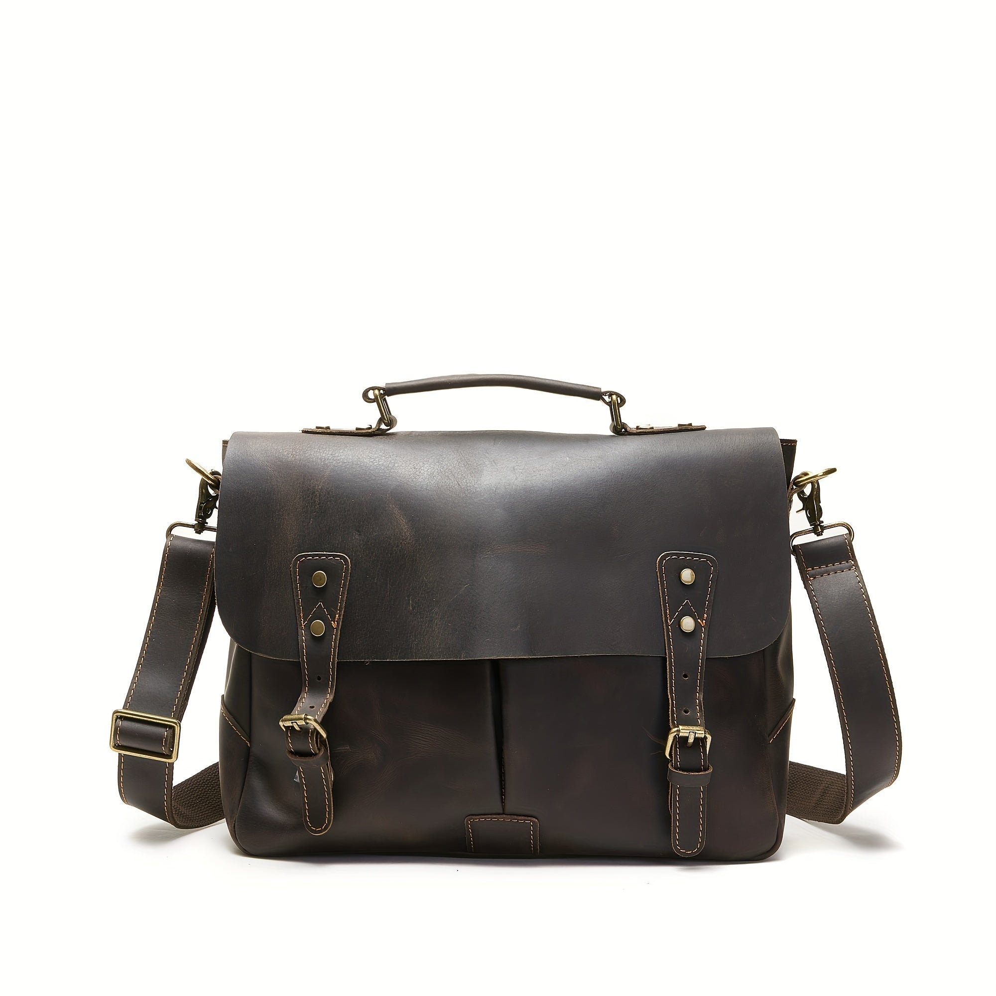 Men's Vintage Large Capacity Briefcase Travel Crossbody Bag