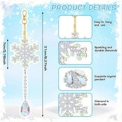 6pcs Snowflake Faux Diamond Painted Hanging Pendant Set