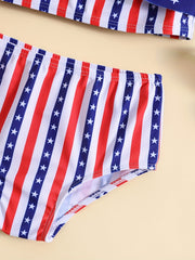 Girls' Patriotic Ruffled Cami & Shorts Set for Summer & Celebrations
