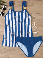 Boho Tankini Set Paisley Print Cami Top & Panty Swimsuit