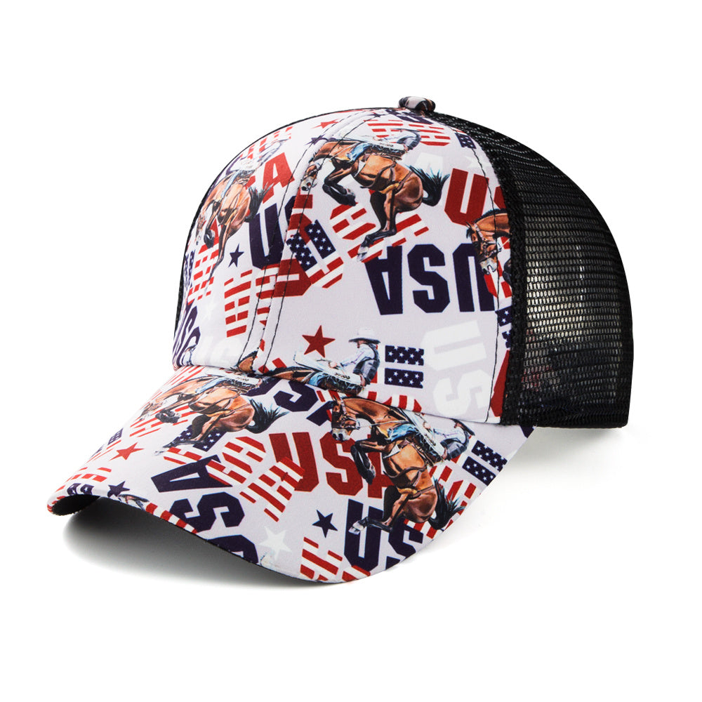 Floral Print Baseball Cap Men Character Leisure Dolman Hat Casual Cap
