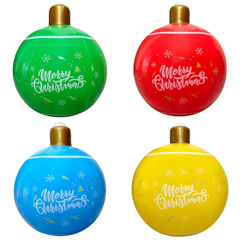 4pcs Christmas Inflatable Snowballs Colorful Lantern Ball Decorations