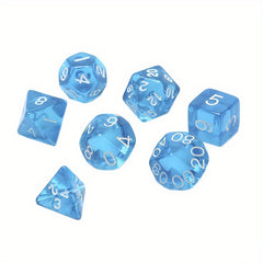 7pcs Transparent Dice Set D4 D6 D8 D10 D12 D20 6 Colors
