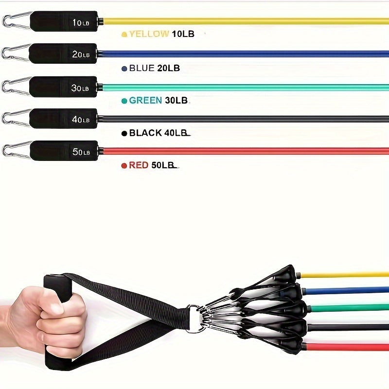 11pcs Fitness Pull Rope Set Resistance Band Exercise Set