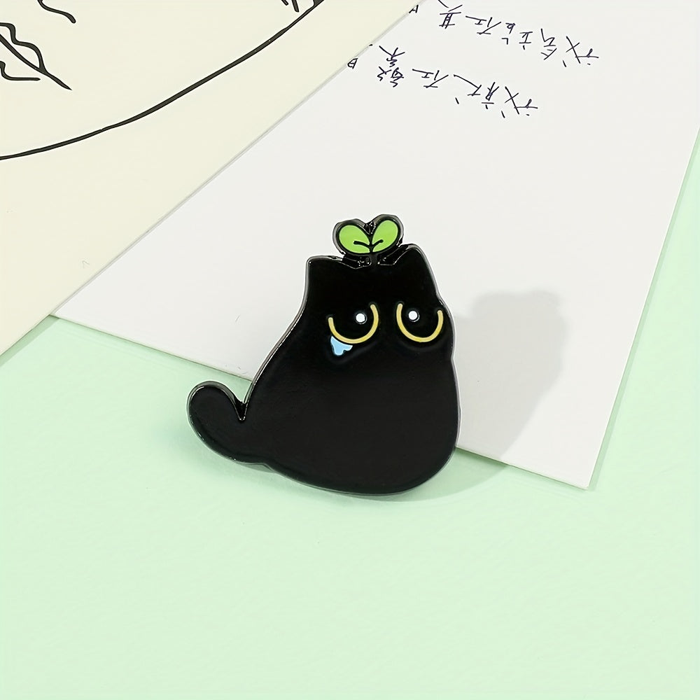 Cat Enamel Brooch Animal Pin for Wallet Handbag Clothing & Jewelry
