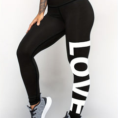 Letter Pattern Yoga Pants High Stretch Fitness Leggings