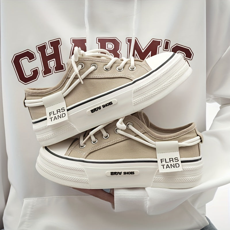 Women's Platform Canvas Shoes Lace Up Low Top Sneakers