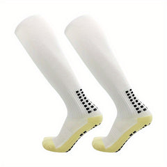 Non slip Athletic Knee High Socks Silicone Bottom Breathable Over The Calf Socks
