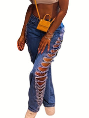 Sexy Ripped Distressed Denim Jeans for Women