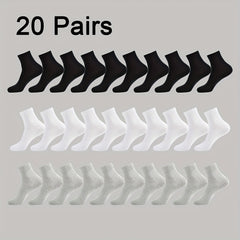 10 Pairs Unisex Thin Breathable Ankle Socks Anti-odor Sweat-absorbing