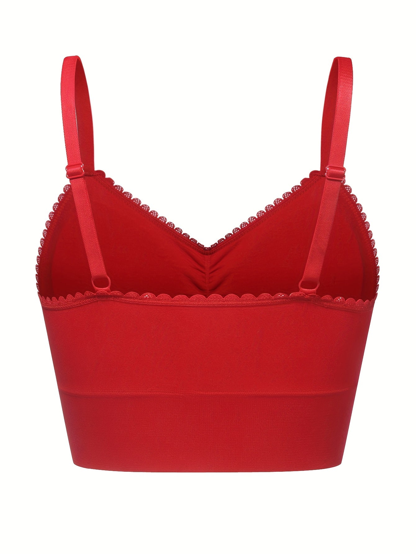 Ruched Scallop Trim Seamless Bralette