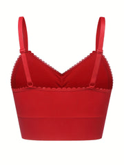 Ruched Scallop Trim Seamless Bralette