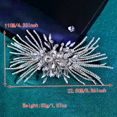 Red Rhinestone Bridal Hair Comb Bridesmaid Headpiece