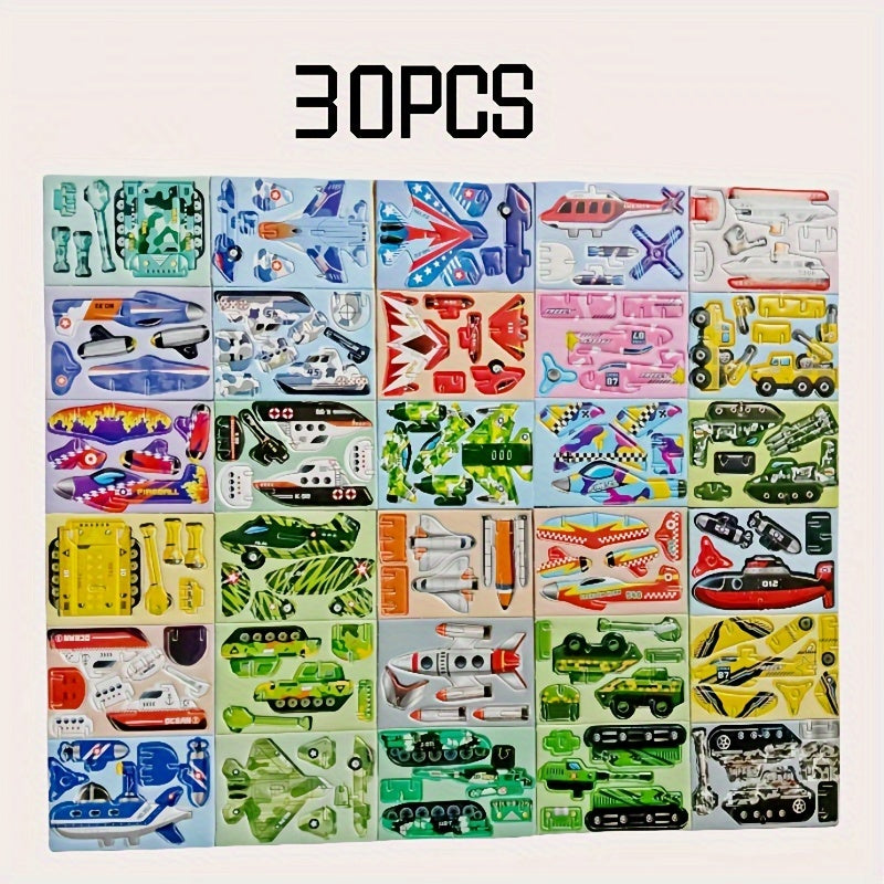 30pcs 3D Airplane Puzzle DIY Craft Kit for Kids - Great Birthday & Student Gift