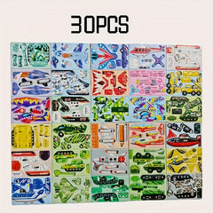 30pcs 3D Airplane Puzzle DIY Craft Kit for Kids - Great Birthday & Student Gift