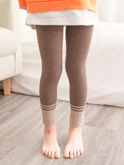 Girls Stretch Leggings Footless Tights Striped Pants