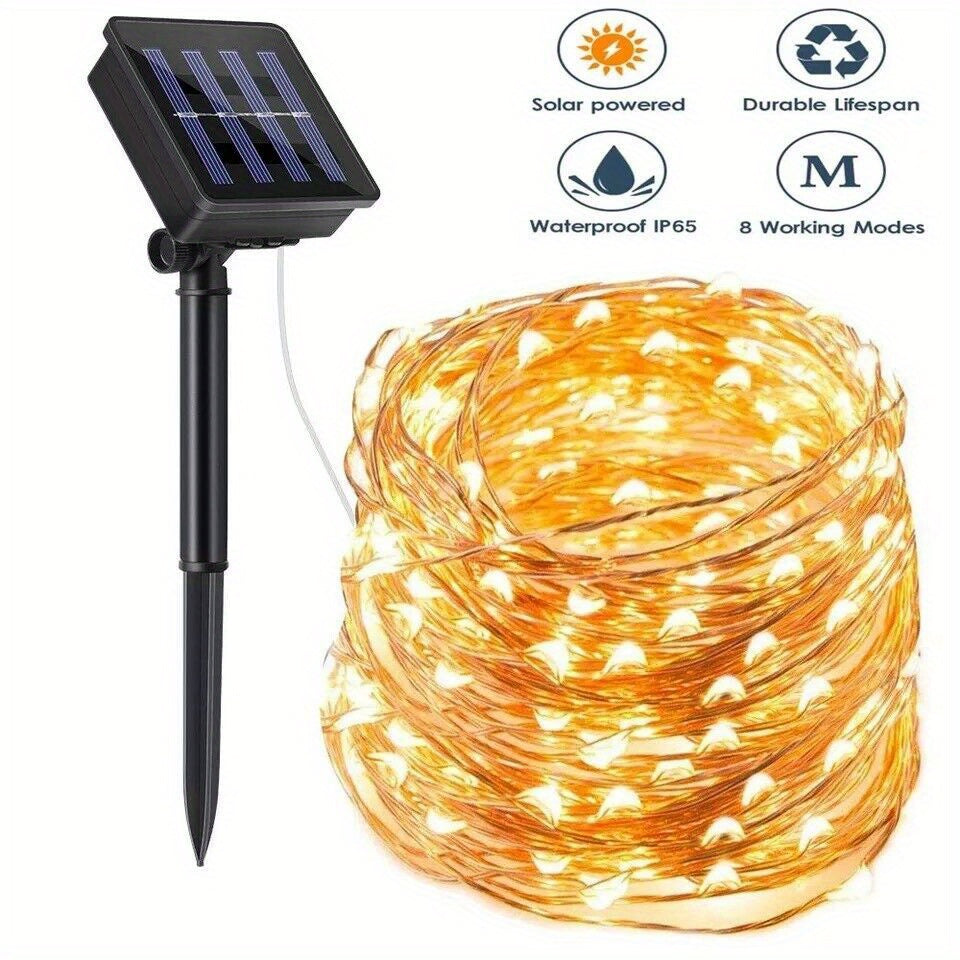 Outdoor Solar String Lights Waterproof Christmas Tree Light Lamp Garden 100 LED
