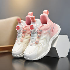 Girl's Gradient Colour Sneakers With Rotating Buckle