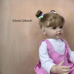 22" Reborn Princess Betty Pink Doll with Hand Rooted Hair