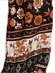 Floral Print Drawstring Pants Boho High Waist Pants