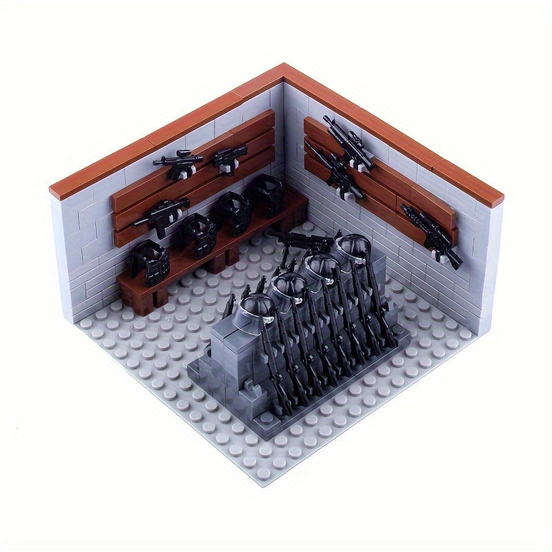 Military Gun Rack Equipment for Small Particle Building Blocks Toy