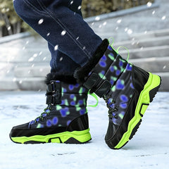 Boys' Warm Winter Snow Boots w/ Hook & Loop Fastener