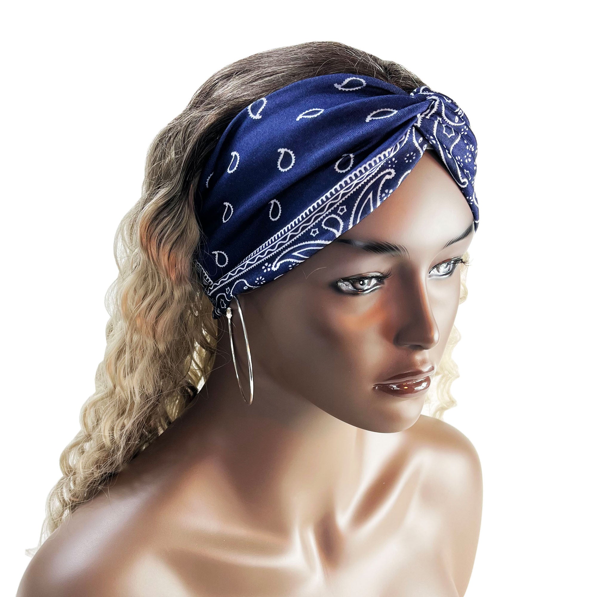 Paisley Boho Headband Wide Sweatbands Hair Accessories Stretch Headband
