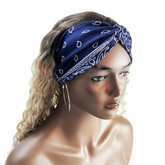 Paisley Boho Headband Wide Sweatbands Hair Accessories Stretch Headband