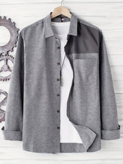 Men's Lapel Shirt with Chest Pocket