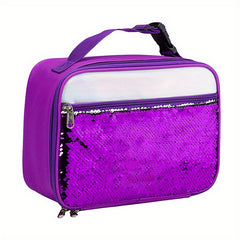 Portable Outdoor Sequin Lunch Bag Insulation Bag For Girls