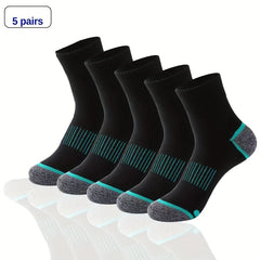 5 Pairs Men's Hiking Socks Moisture Wicking Soft Breathable
