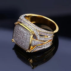 Men's Punk Rhinestone Hip Hop CZ Ring