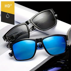 Men's Vintage Polarized Sunglasses Retro Square Frame Mixed Sun Glasses