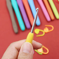 9pcs Knitting Needles Soft Handle Crochet Tool DIY Knitting Non slip