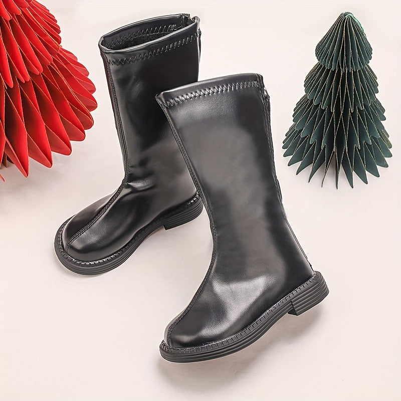 Girl's Plush Lining Knee High Boots Non Slip Shoes