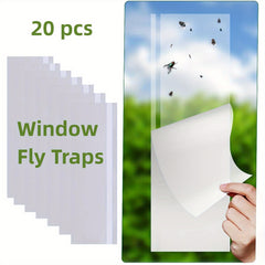 50pcs Indoor Window Fly Traps Sticky Strips Fly Catcher Clear Windows Trap