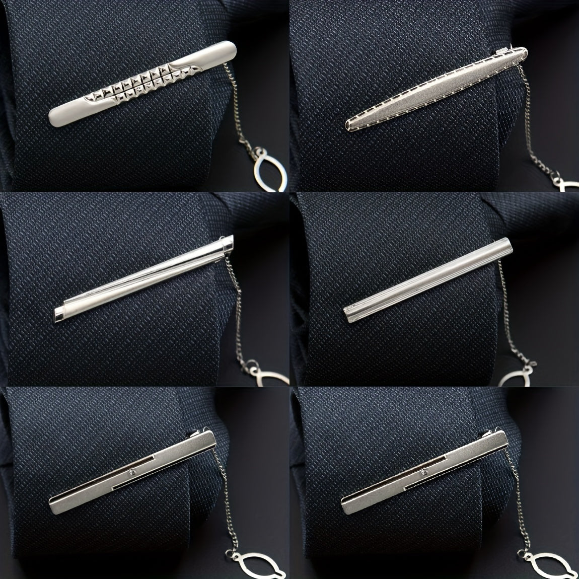 Men's Tie Clip Silvery Business Collar Clip