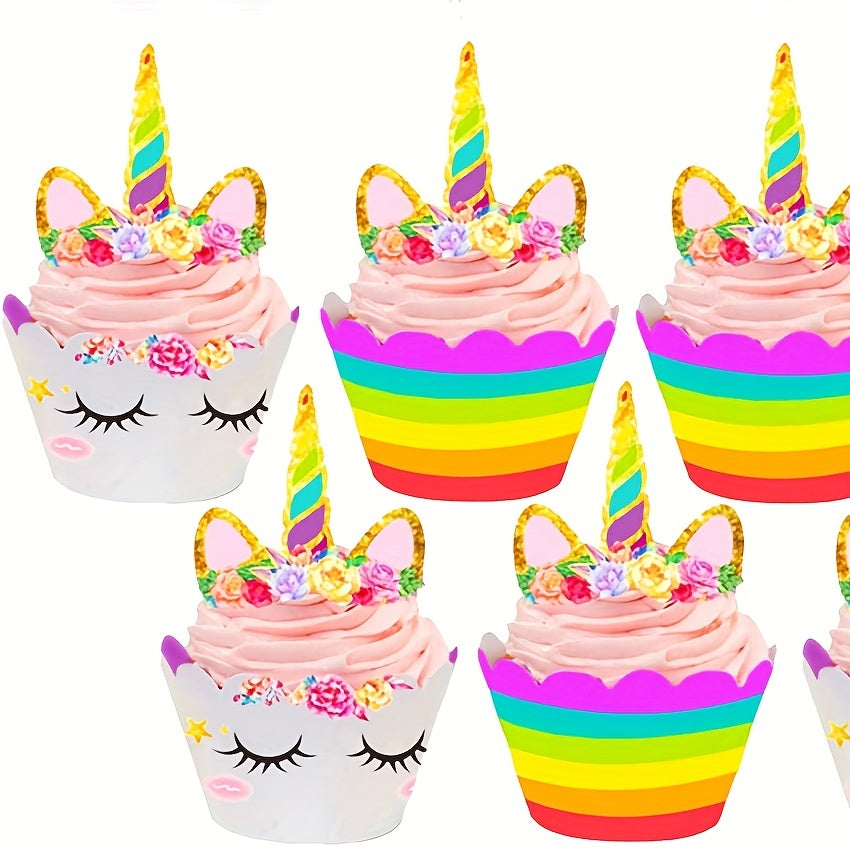 12pcs Unicorn Cake Toppers Cupcake Decorations Unicorn Themed Cake Decorations