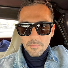 Vintage Square Frame Polarized Sunglasses for Men UV Protection