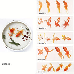 5 Sheets 3D Goldfish Resin Stickers Set DIY Resin Painting Goldfish Stickers