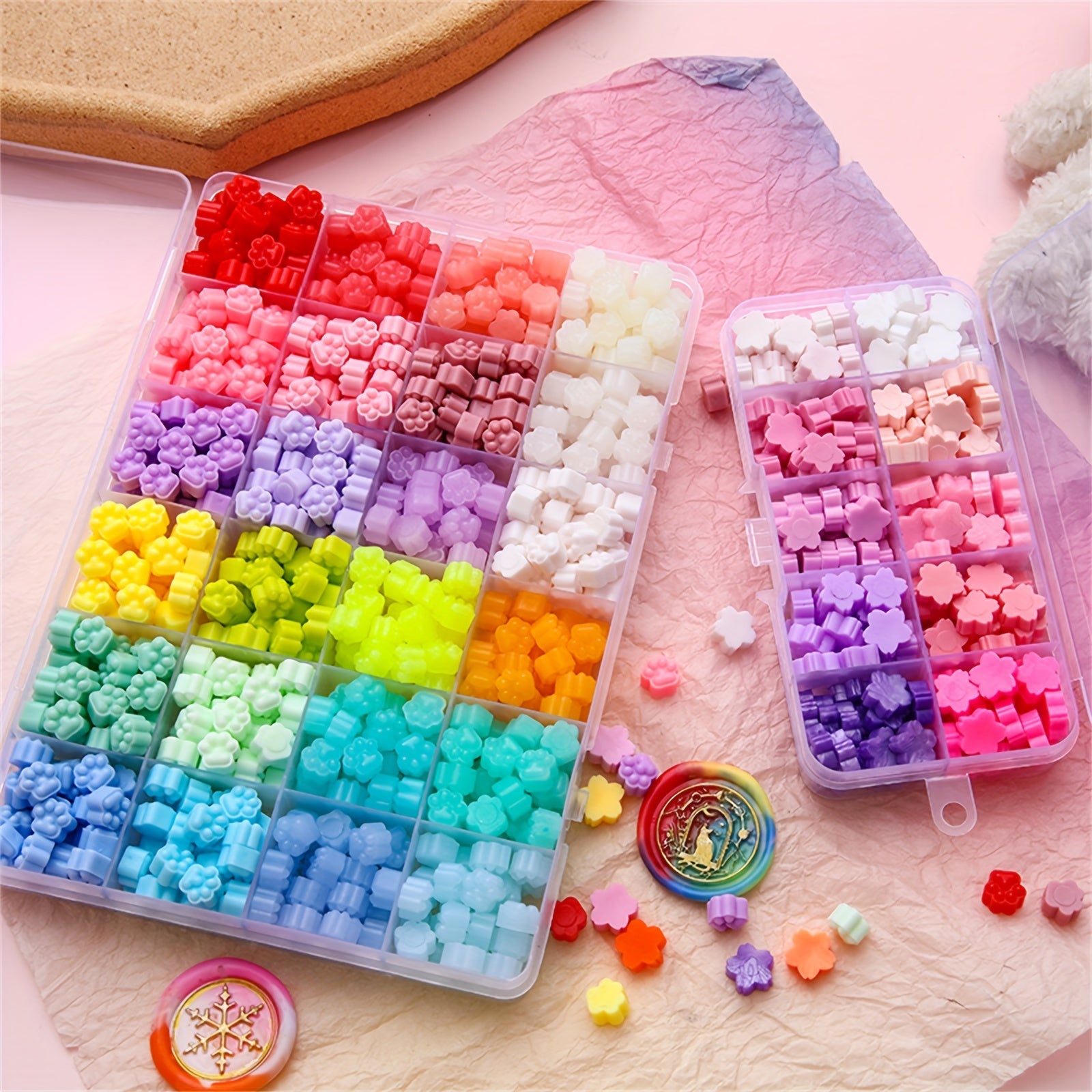 Cat Claw Shaped Wax Bead Set 24 Grid Box