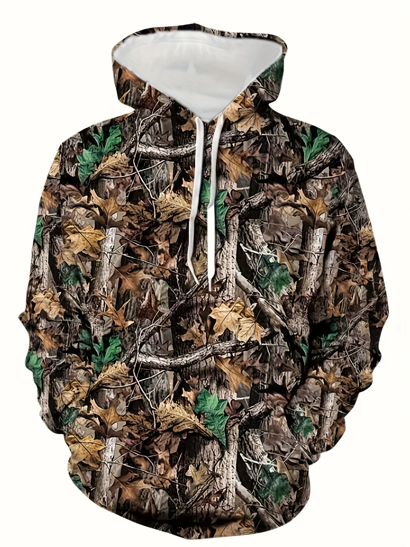 Men's Branches Print Hoodie Casual Hooded Sweatshirt