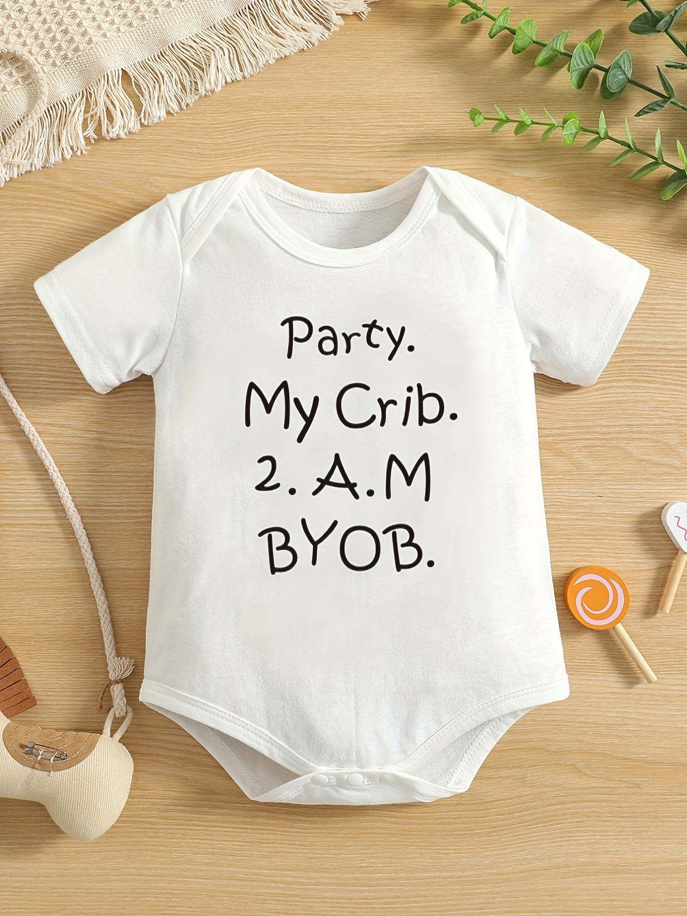 Funny Letter Print Cotton Onesie Romper for Kids
