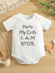 Funny Letter Print Cotton Onesie Romper for Kids