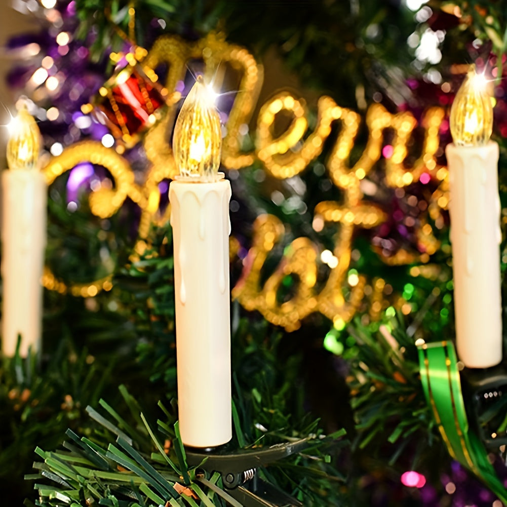 10pcs Flameless LED Candle Lights with Remote Control for Parties and Decor